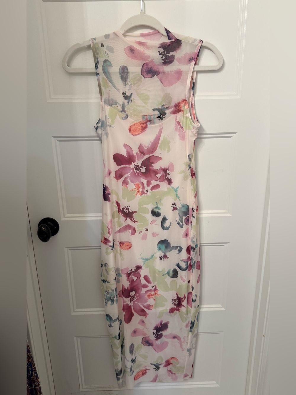 Steve Madden Floral Maxi Dress with Mesh Overlay